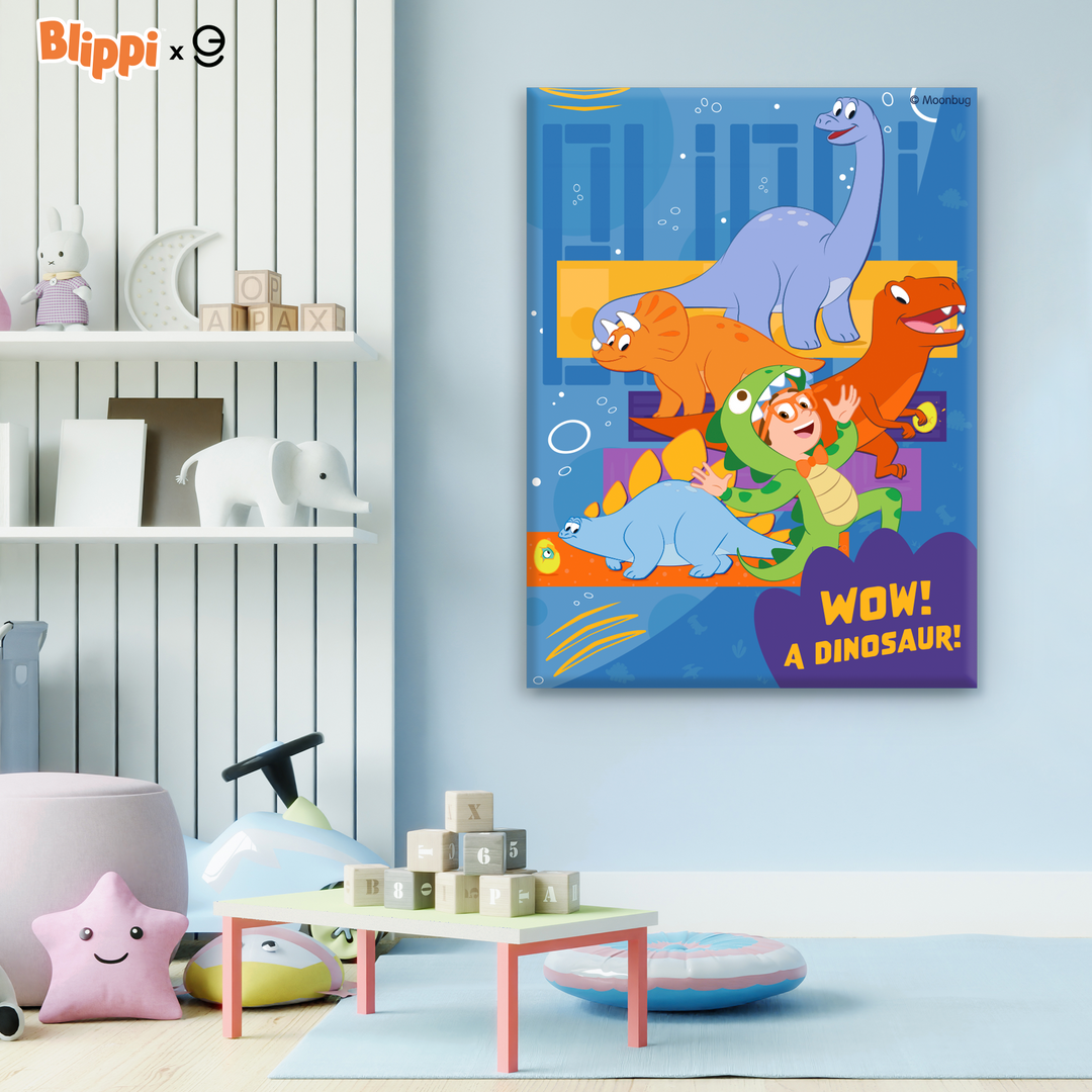 Blippi and Dinosaurs-Acrylic-Photo Printing Artwork -Multiple Size Options-(EGDBLI022)