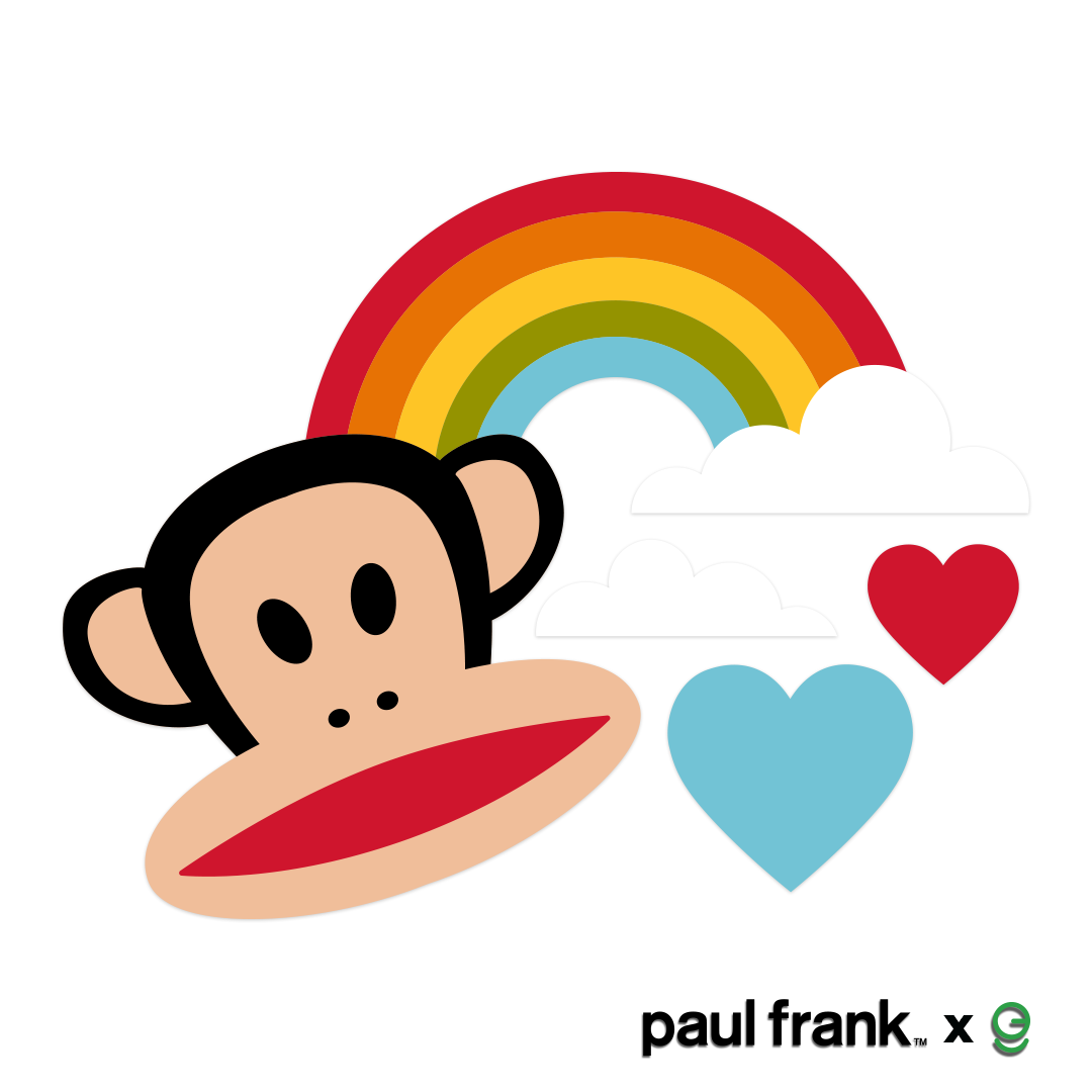 Paul Frank Peel and Stick Wall Decal - EGD X Paul Frank Series - Prime Collection - Baby Girl or Boy - Nursery Wall Decal for Baby Room Decorations - Mural Wall Decal Sticker (EGDPF001) - egraphicstore