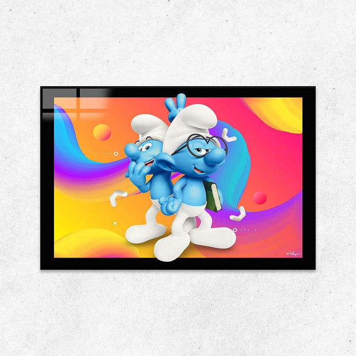 The Smurfs Acrylic Frame Modern Wall Art - EGD X The Smurfs Series - Prime Collection - Interior Design - Acrylic Wall Art - Picture Photo Printing Artwork - Multiple Size Options (EGDTS027) - egraphicstore