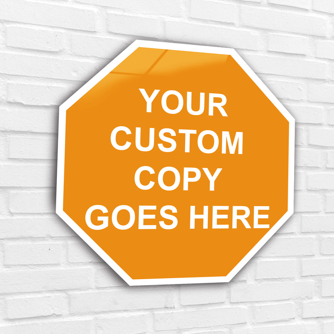 Personalized Acrylic Signage Hexagonal - Signposting Poster - Custom Acrylic Signage For Workplace - Multiple Size Options - egraphicstore