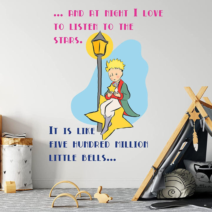 The Little Prince Wall Decal - EGD X The Little Prince Series - Prime Collection - Baby Girl or Boy - Nursery Wall Decal for Baby Room Decorations - Mural Wall Decal Sticker (EGDLP040) - egraphicstore