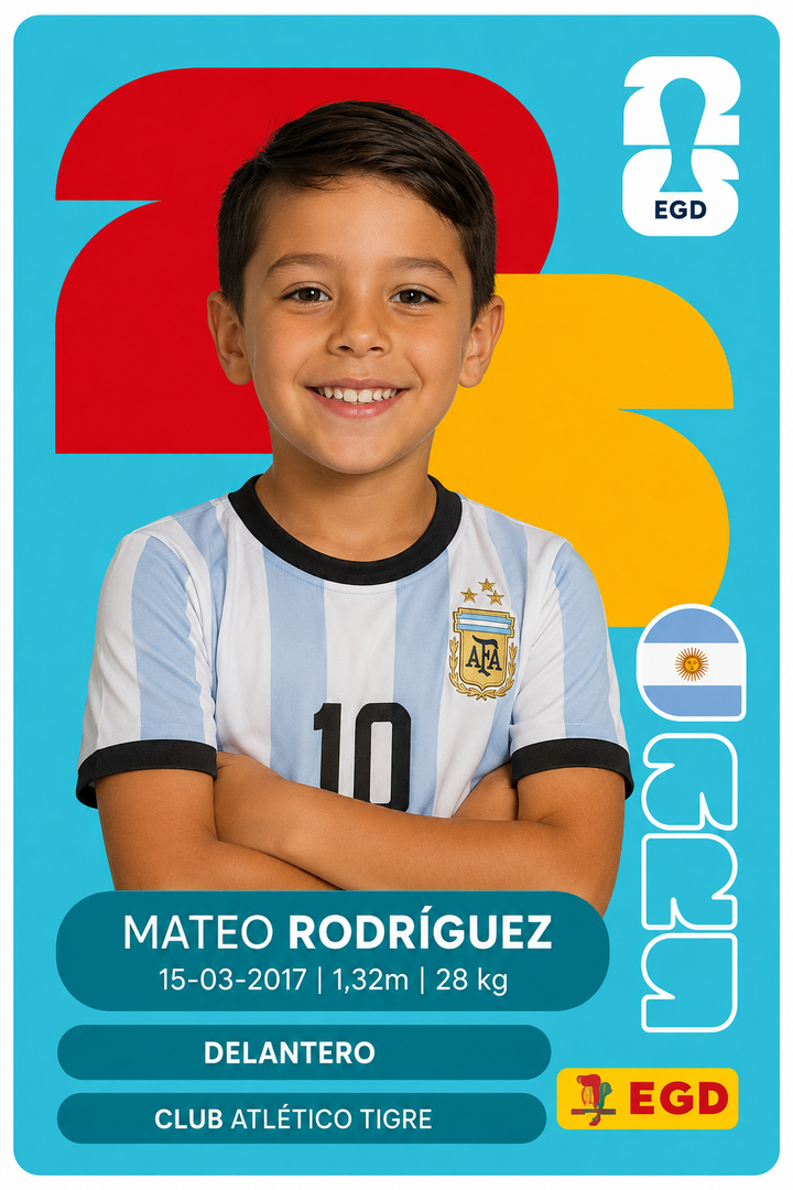 Custom World Cup 2026 single trading card — Mateo Argentina
