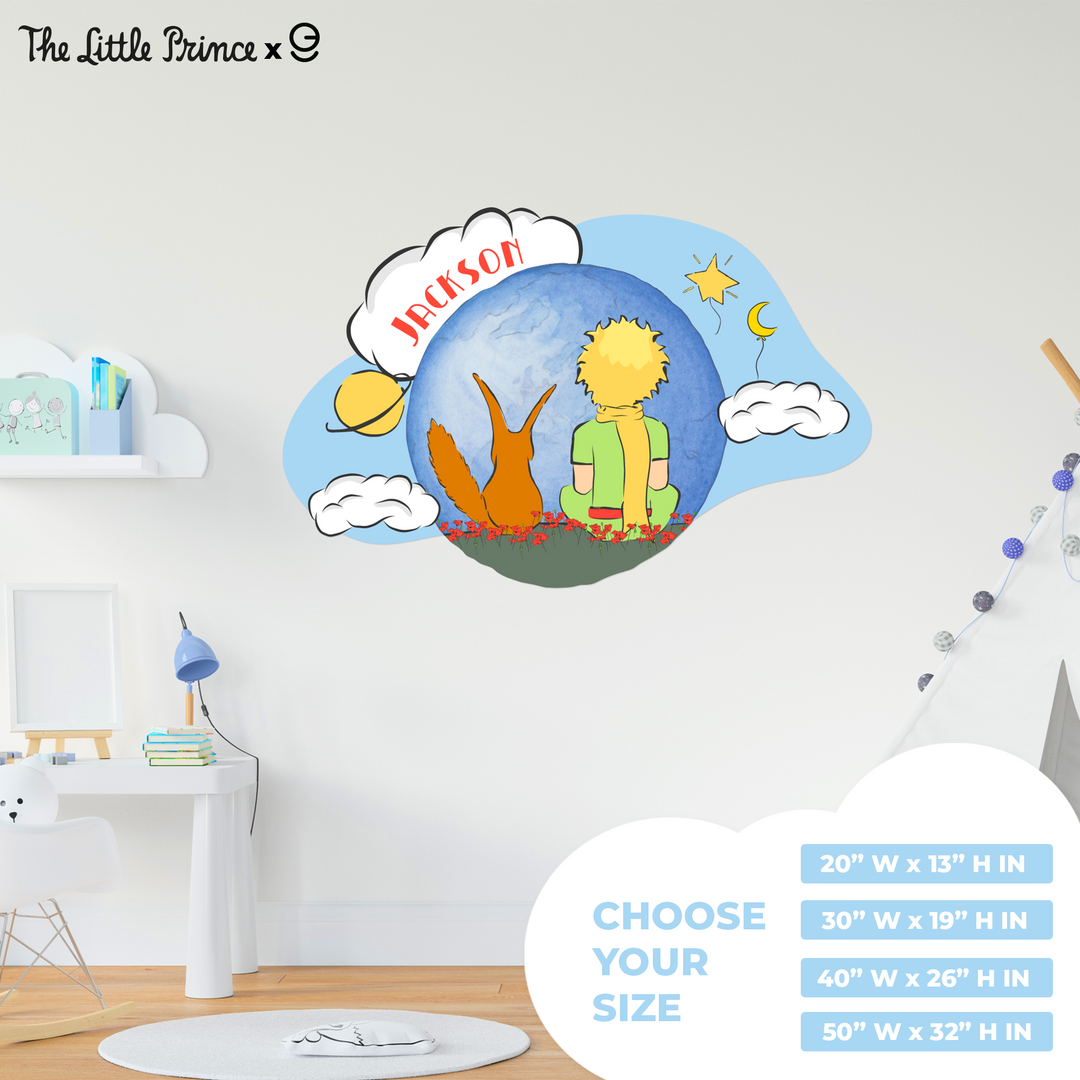 Custom Name The Little Prince Wall Decal - EGD X The Little Prince Series - Prime Collection - Baby Girl or Boy - Nursery Wall Decal for Baby Room Decorations - Mural Wall Decal Sticker (EGDLP049)