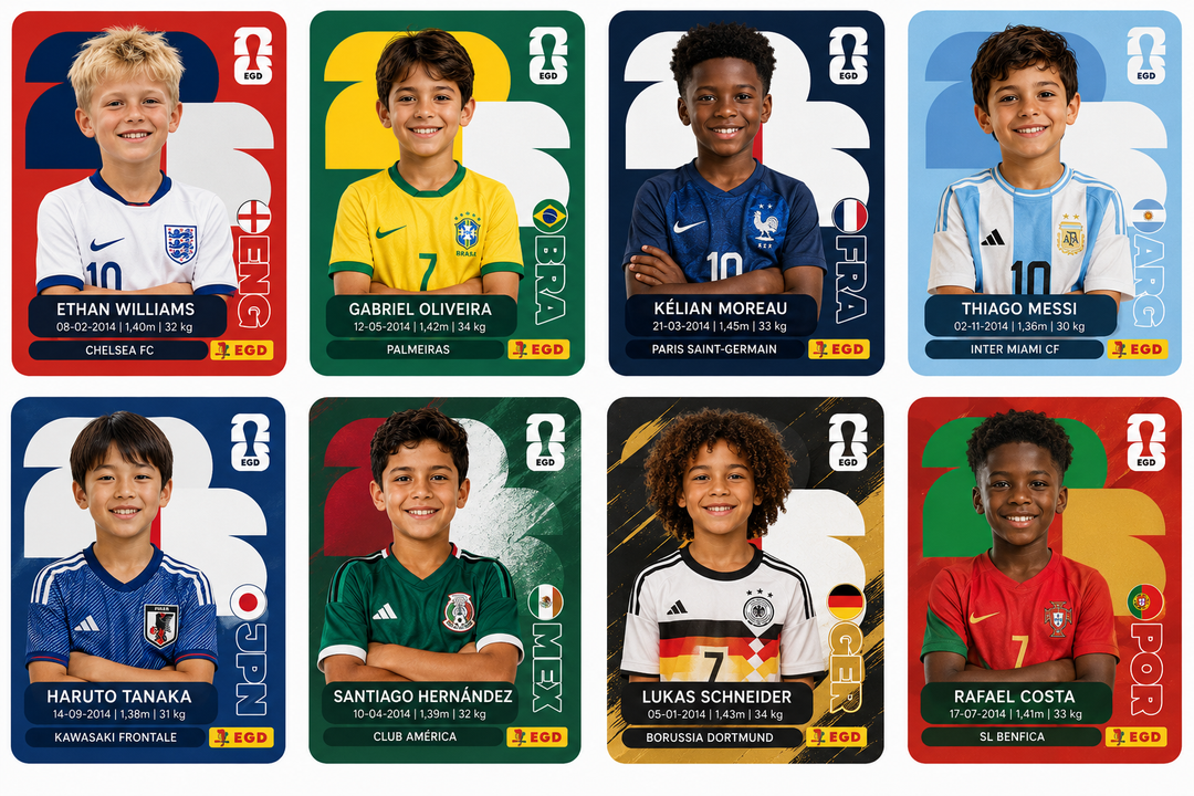 Family Pack 5 Custom World Cup 2026 trading cards — country designs
