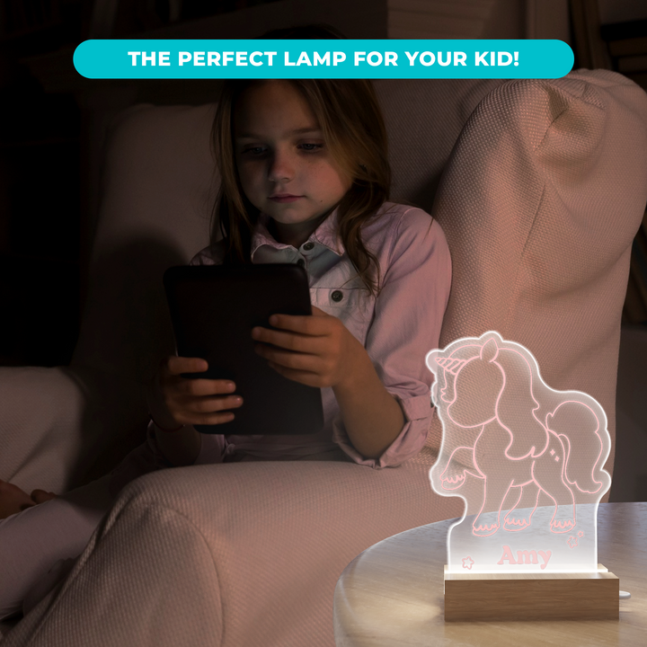 Personalized Night Light for Kids of Unicorn Decor