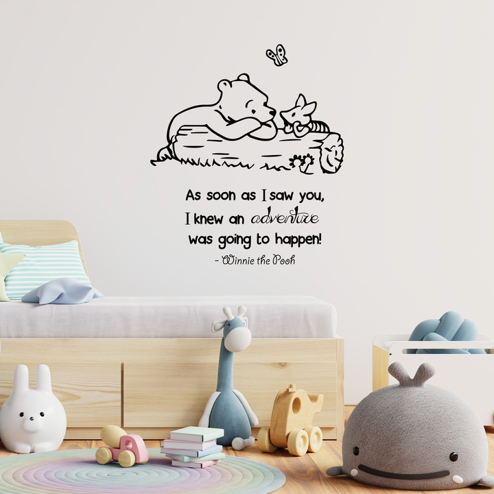 Winnie Pooh - As Soon As I Saw You Quote Baby Room Wall Decal- Decal for Baby's Room- Quote Mural Decal