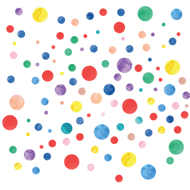 Polka Dots Wall Decals for Kids Boys and Girls - Wall Stickers for Bedroom Living Room (130 Circles) (Assorted Brush)