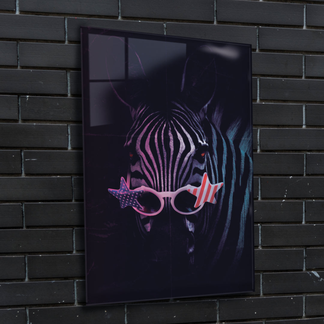 Acrylic Modern Art Zebra Animal Neon Series - Acrylic Wall Art NFT - Picture Photo Printing Artwork - Multiple Size Options - egraphicstore