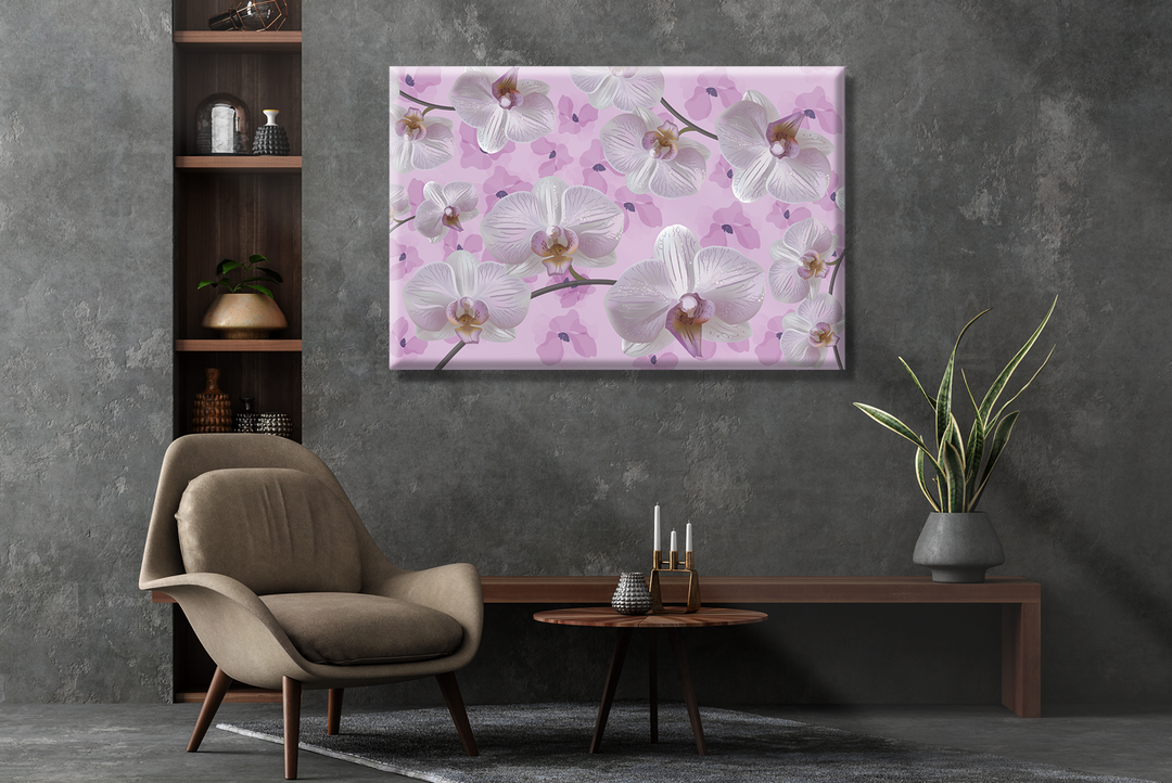 Acrylic Frame Modern Wall Art Purple Orchid Flower- Abstract Illustrations Series - Interior Design - Acrylic Wall Art - Picture Photo Printing Artwork - Multiple Size Options (IABS 005) - egraphicstore