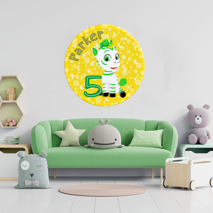 Personalized Ene Zoonicorn Backdrop and Birthday Centerpiece Table Sign in PVC - EGD X Zoonicorn Series - PVC - Support with Double-Sided Tape (EGDZOO034) - egraphicstore