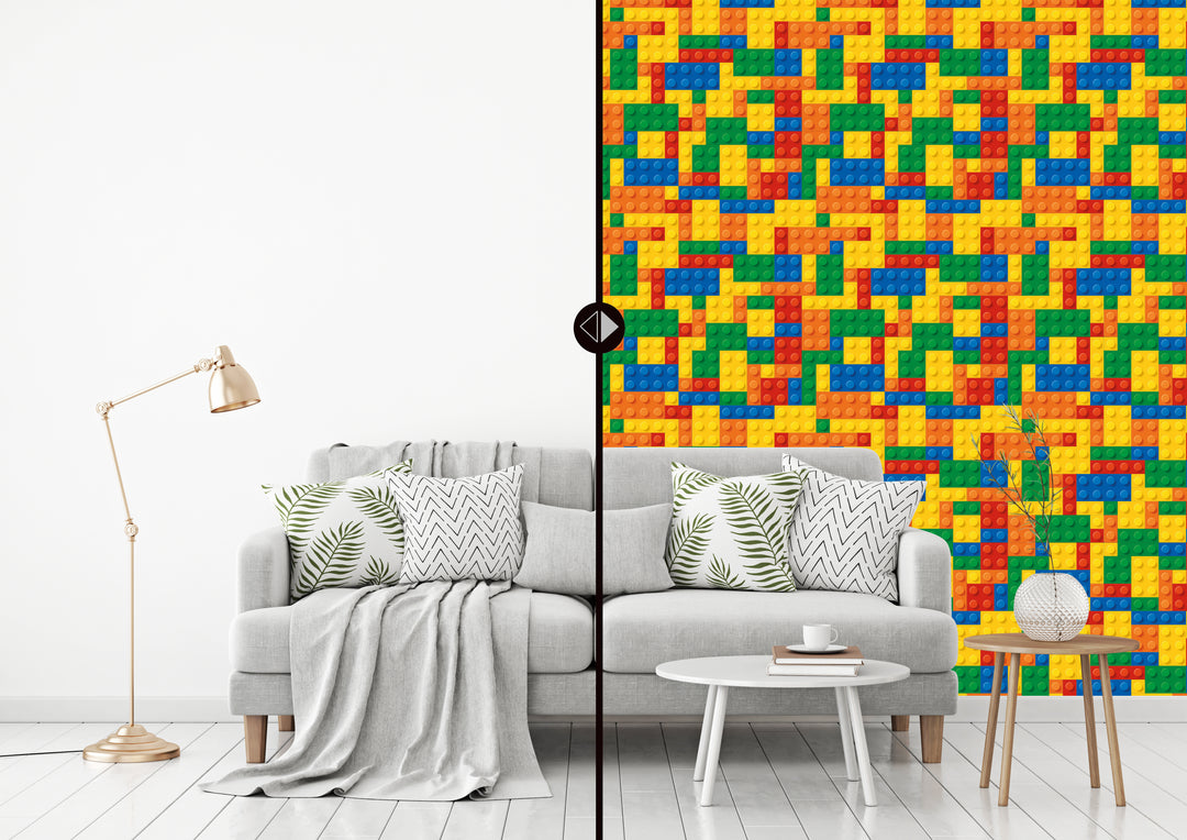 lego brick wallpaper bedroom walls