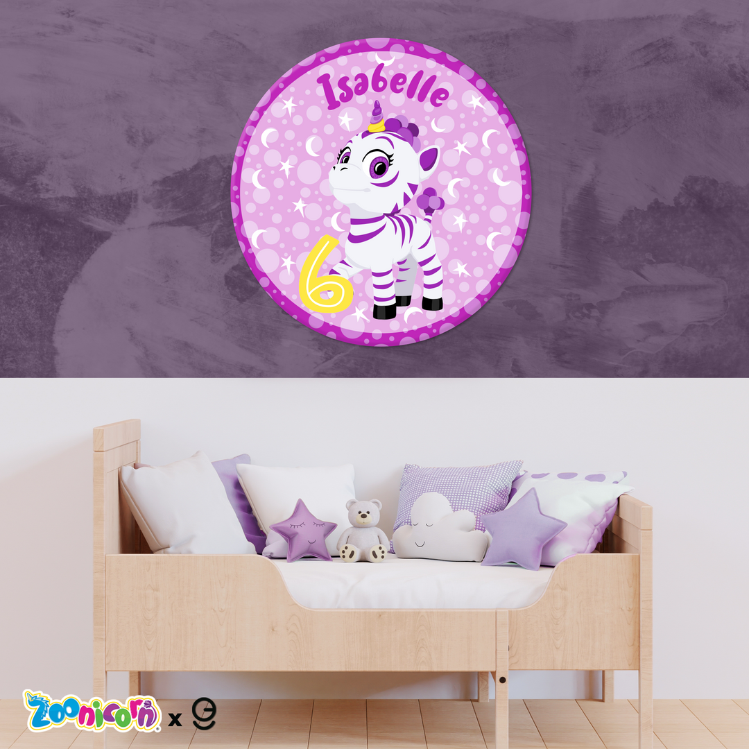 Personalized Promi Zoonicorn Sign in PVC Backdrop and Birthday Centerpiece table - EGD X Zoonicorn Series - PVC - Support with Double-Sided Tape (EGDZOO035) - egraphicstore