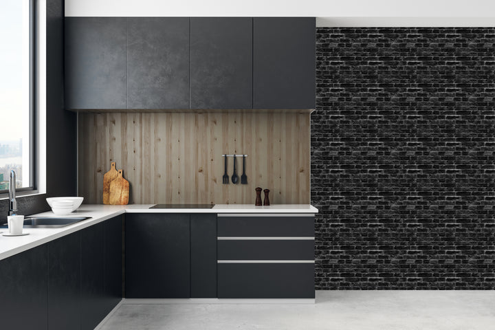 Black Brick Wallpaper R12 - egraphicstore