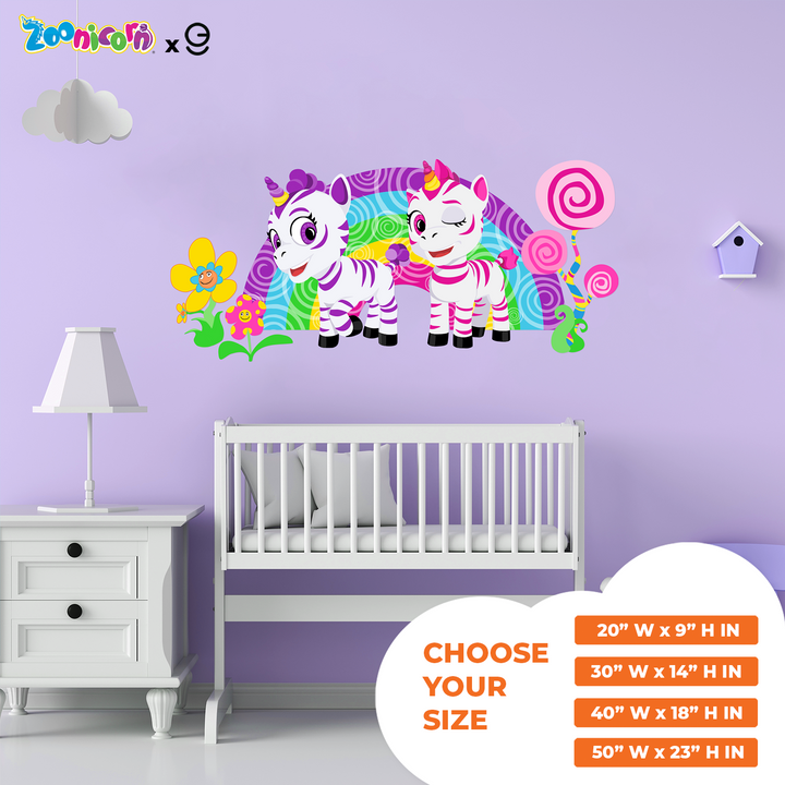 Zoonicorn Wall Decal - EGD X Zoonicorn Series - Prime Collection - Baby Girl or Boy - Nursery Wall Decal for Baby Room Decorations - Mural Wall Decal Sticker (EGDZOO013) - egraphicstore