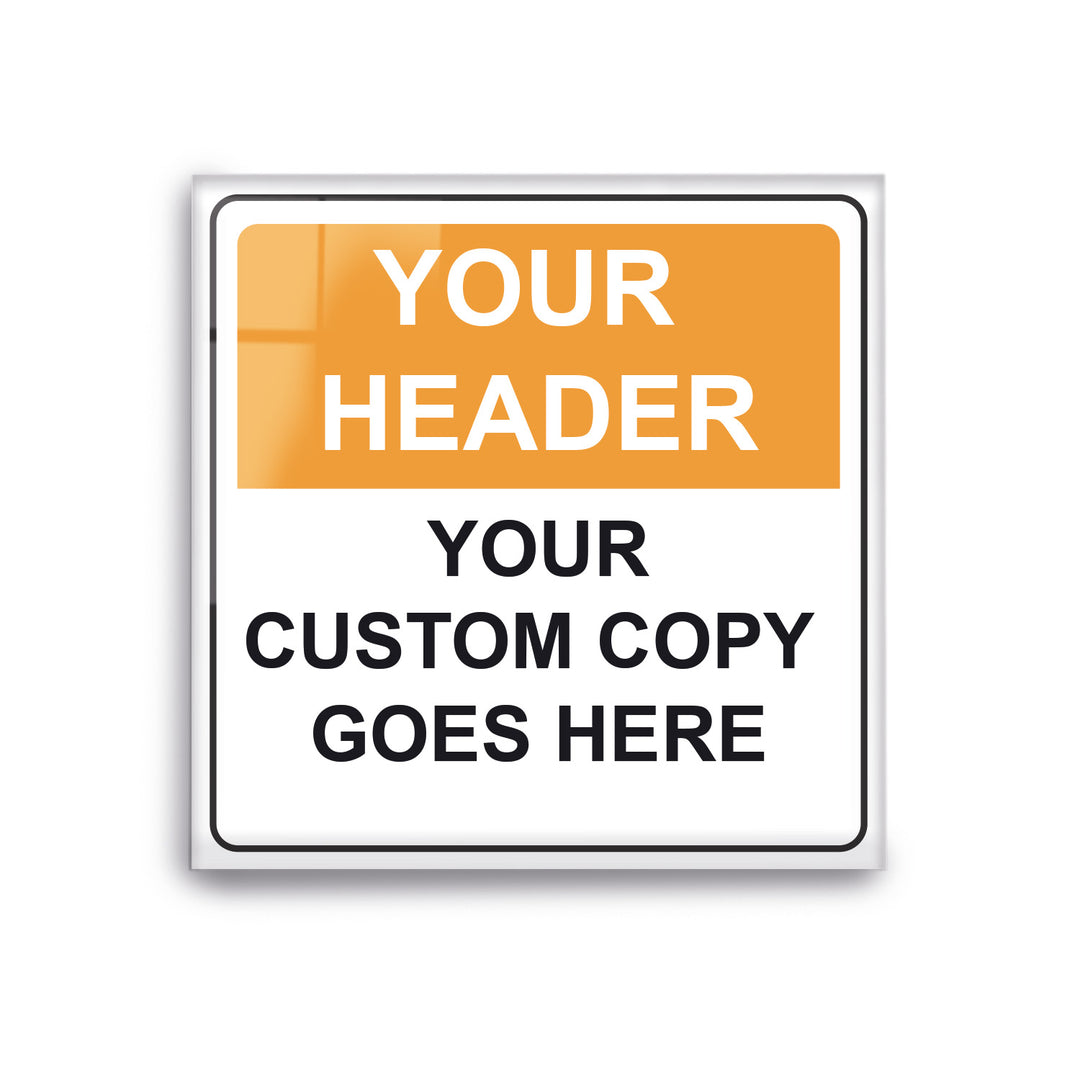 Personalized Acrylic Signage Square - Information Sign - Custom Acrylic Signage For Workplace - Multiple Size Options - egraphicstore