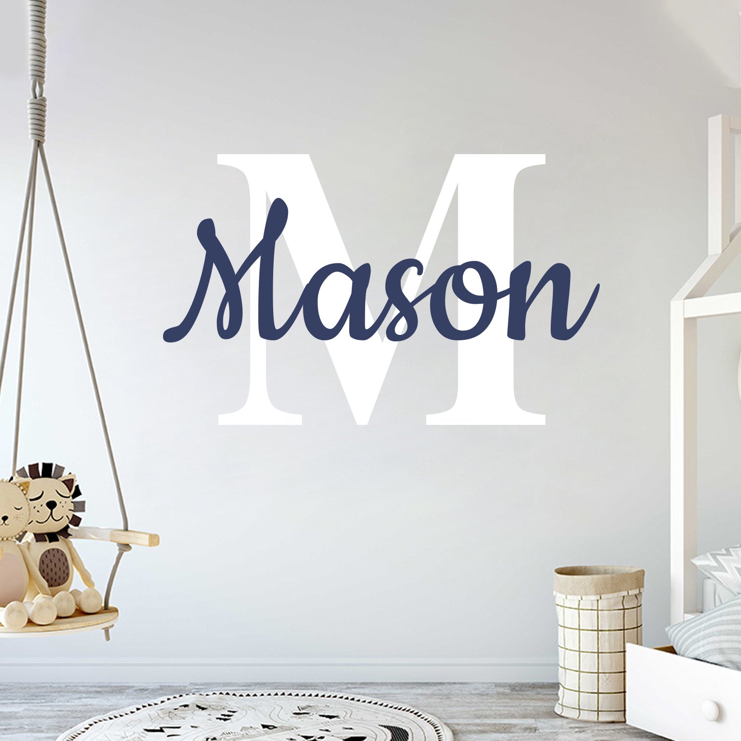 Custom Name & Initial Bold Letters Wall Decal - egraphicstore
