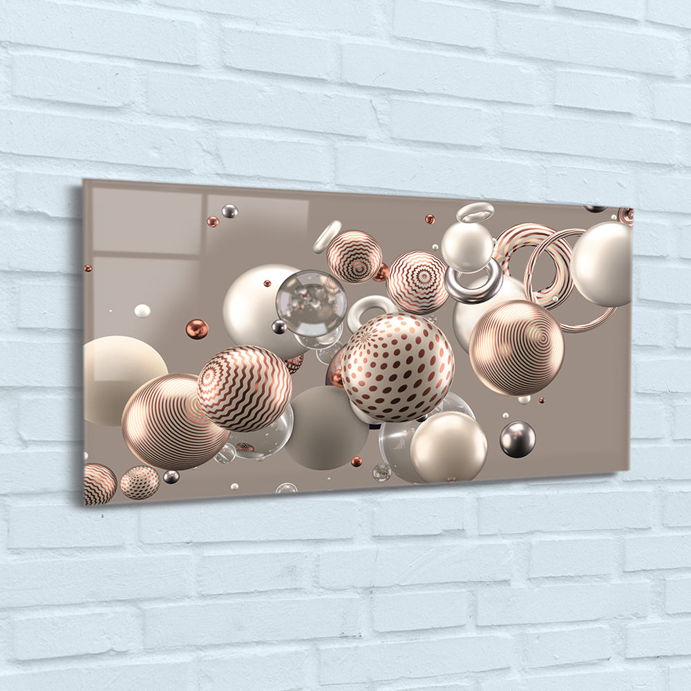 Acrylic Modern Wall Bronze Balls - Spheres Series - Acrylic Wall Art - Picture Photo Printing Artwork - Multiple Size Options - egraphicstore