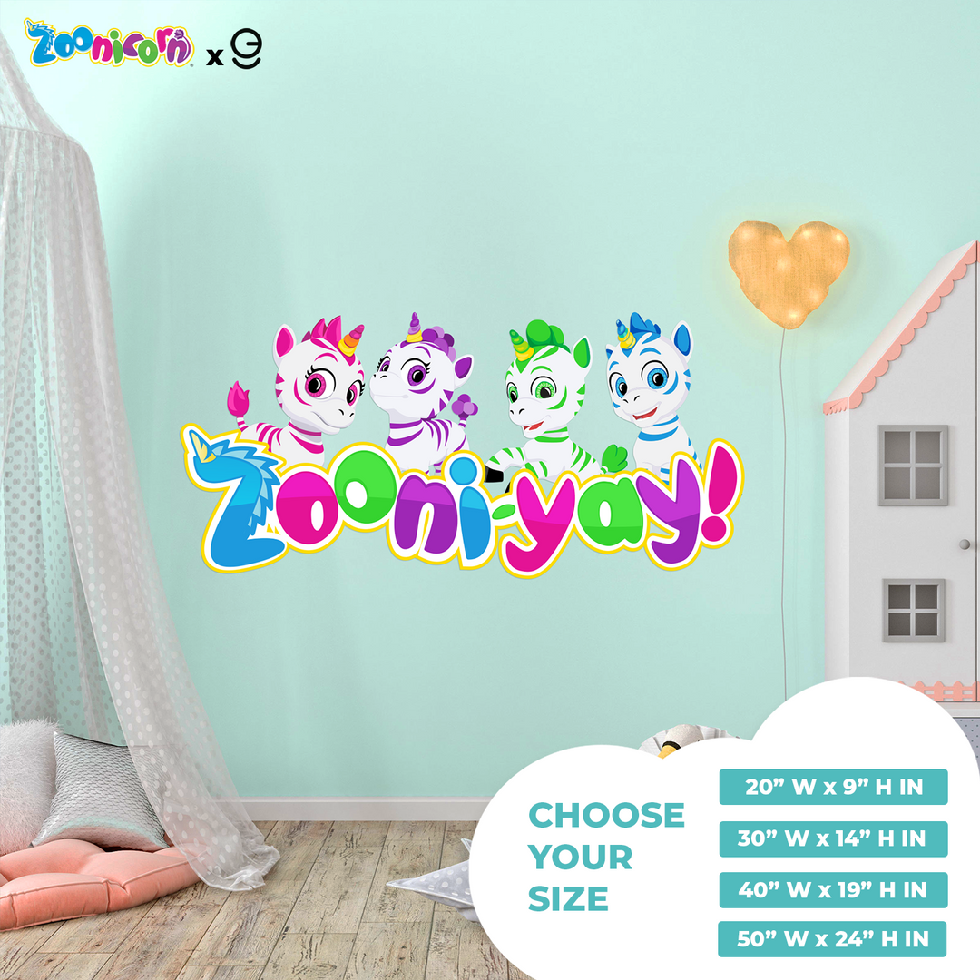 Zoonicorn Wall Decal - EGD X Zoonicorn Series - Prime Collection - Baby Girl or Boy - Nursery Wall Decal for Baby Room Decorations - Mural Wall Decal Sticker (EGDZOO012) - egraphicstore