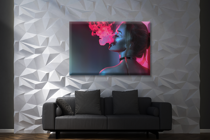 Acrylic Glass Frame Modern Wall Art Smoking Woman - Body Art Series - Interior Design - Acrylic Wall Art - Picture Photo Printing Artwork - Multiple Size Options - egraphicstore