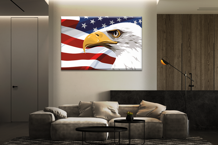 Acrylic Frame Modern Wall Art American Patriotic Symbols - Country Flags Series - Interior Design - Acrylic Wall Art - Picture Photo Printing Artwork - Multiple Size Options - egraphicstore