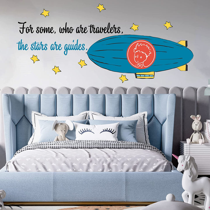 The Little Prince Wall Decal - EGD X The Little Prince Series - Prime Collection - Baby Girl or Boy - Nursery Wall Decal for Baby Room Decorations - Mural Wall Decal Sticker (EGDLP044) - egraphicstore