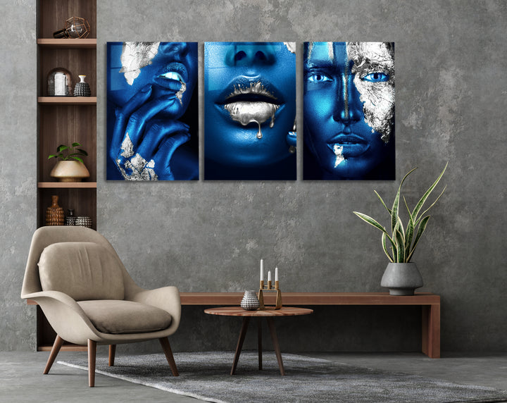 Acrylic Modern Wall Art Set Of 3 Faces - Portrait Series - Acrylic Wall Art - Picture Photo Printing Artwork - Multiple Size Options - egraphicstore