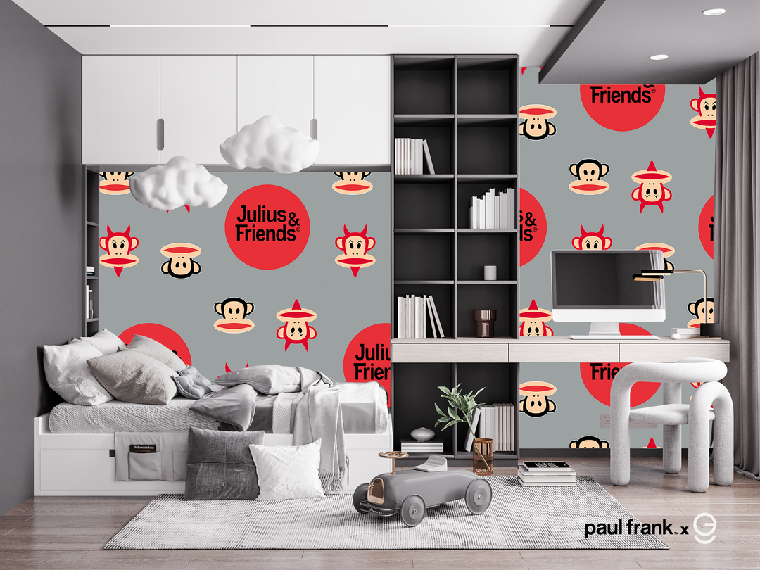 Paul Frank Peel and Stick Wallpaper - EGD X Paul Frank Series - Prime Collection - Theme Wallpaper Mural for Interior Design (EGDPF012) - egraphicstore