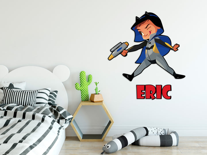 Customizable Gothic Hero Wall Decal - Name & Superheroes - Prime Series - Baby Girl or Boy - Custom Name & Superheroes- Nursery Wall Decal for Baby Room Decorations - Mural Wall Decal Sticker - egraphicstore