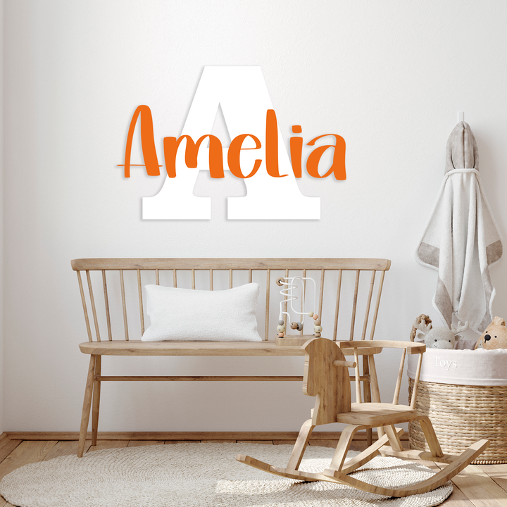 Custom Name and Initial Vinyl Wall Decal in Multiple Fonts and Sizes, Girl's Nursery Room, Girl's Name, Vinyl Wall Stickers for Kids, Boy's Name Wall Decal, Boy's Nursery Room, Wall Decal (E0 - egraphicstore
