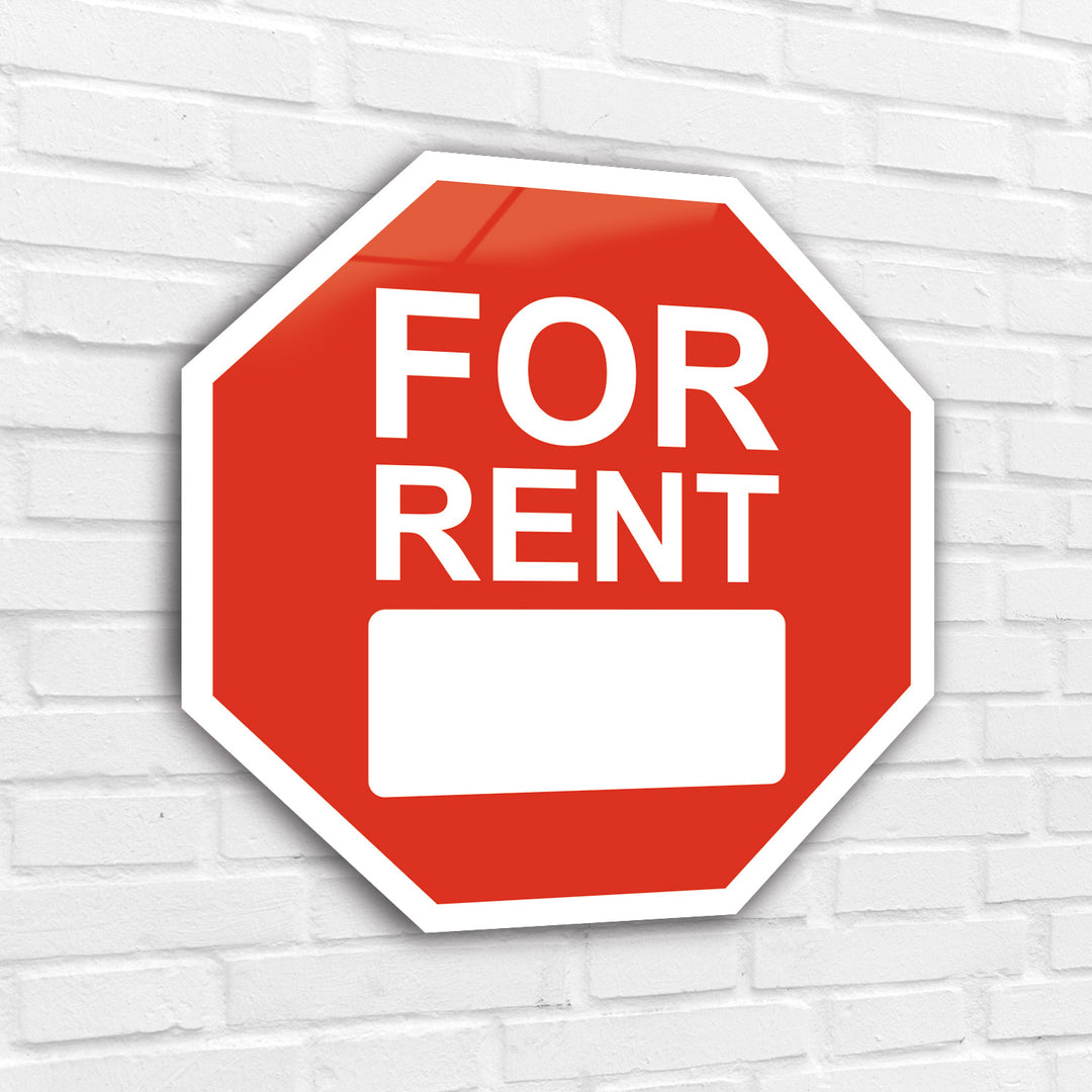 For Sale and For Rent Signs Hexagonal - Personalized Acrylic Signage - Custom Acrylic Signage For Rent and Sale - Multiple Size Options - egraphicstore