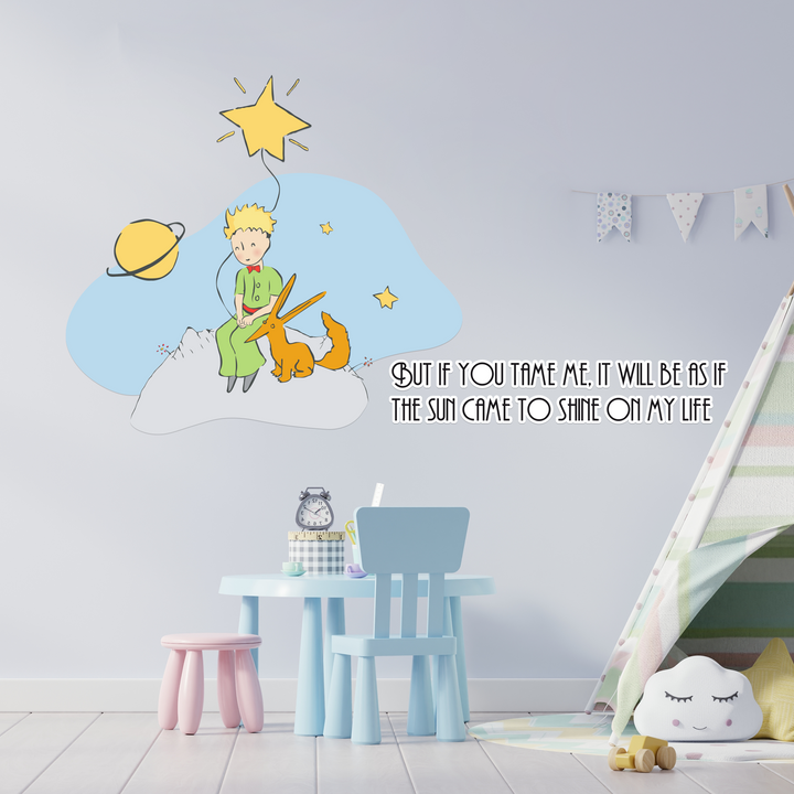 Little Prince Wall Decal - EGD X The Little Prince Series - Prime Collection - Baby Girl or Boy - Nursery Wall Decal for Baby Room Decorations - Mural Wall Decal Sticker (EGDLP017) - egraphicstore