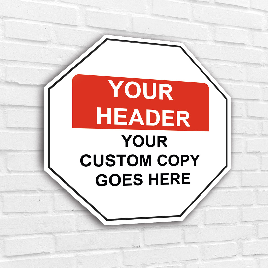 Personalized Acrylic Signage Hexagonal - Information Sign - Custom Acrylic Signage For Workplace - Multiple Size Options - egraphicstore