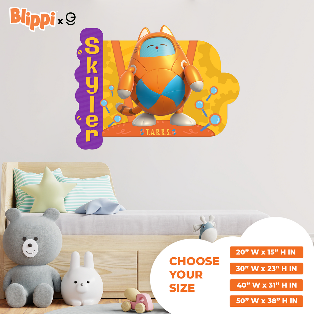 Multiple Font Custom Name TABBS Blippi Kids Wall Decal - EGD X Blippi Series - Prime Collection - Wall Decal for Room Decorations - Mural Wall Decal Sticker (EGDBLI003) - egraphicstore