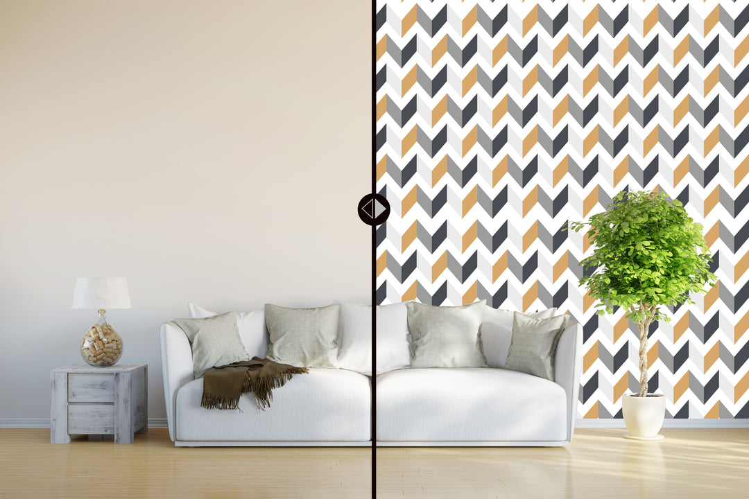 Zigzag Geometric Wallpaper - egraphicstore
