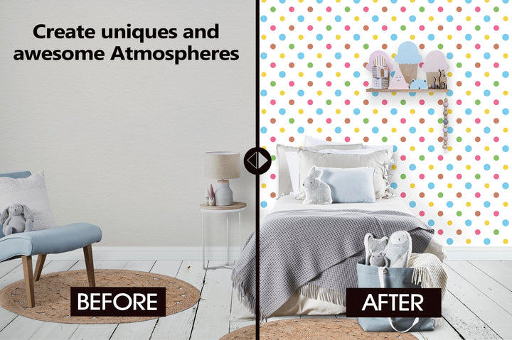 Patterns of Color Dots Theme Wallpaper (R390) - egraphicstore
