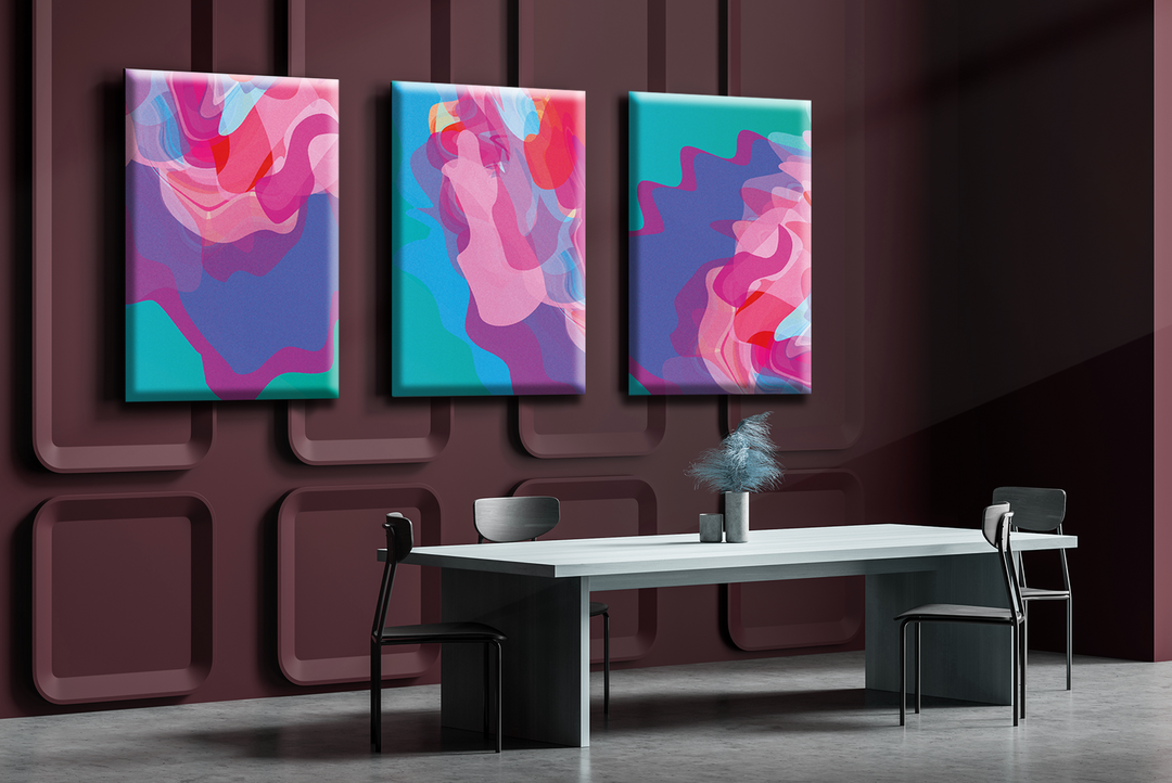 Acrylic Frame Modern Wall Art Set of 3 - Abstract Illustrations Series - Interior Design - Acrylic Wall Art - Picture Photo Printing Artwork - Multiple Size Options (IABS 006) - egraphicstore