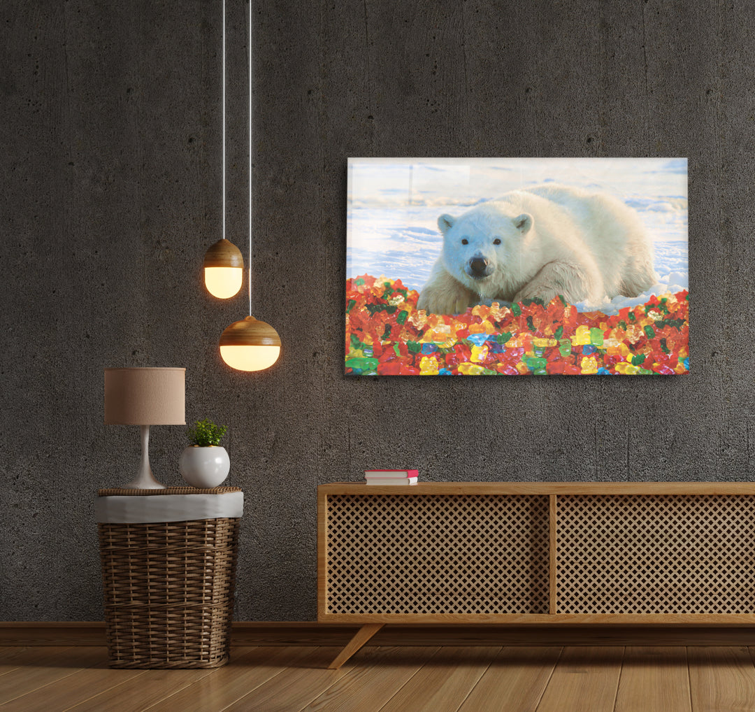 Acrylic Modern Art Polar Bear Animal Neon Series - Acrylic Wall Art NFT - Picture Photo Printing Artwork - Multiple Size Options - egraphicstore