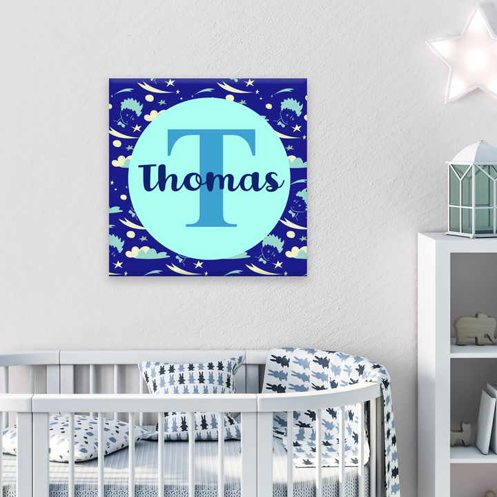 Custom Name & Initial The Little Prince in PVC - EGD X The Little Prince Series - Prime Collection - PVC Home Decor Interior Design - Support with Double-Sided Tape - Multiple Size Options (E - egraphicstore