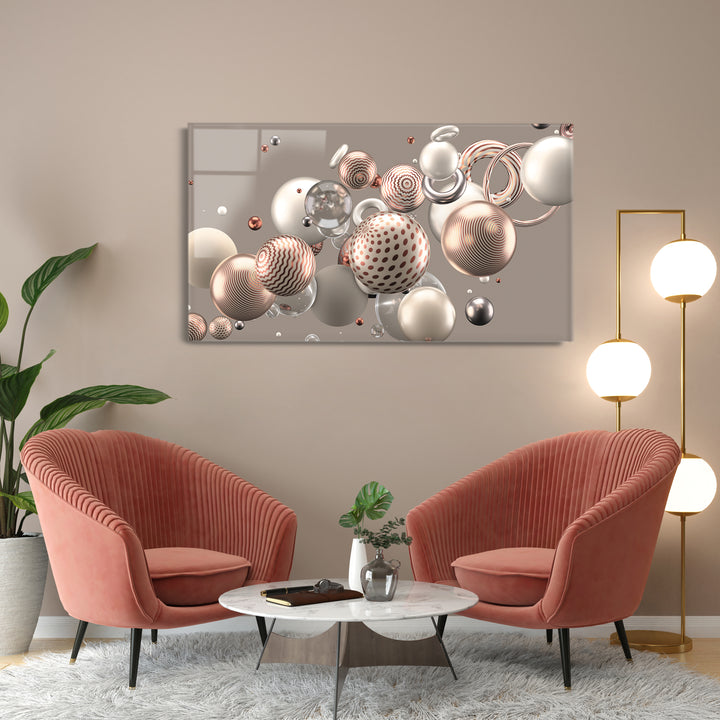 Acrylic Modern Wall Bronze Balls - Spheres Series - Acrylic Wall Art - Picture Photo Printing Artwork - Multiple Size Options - egraphicstore
