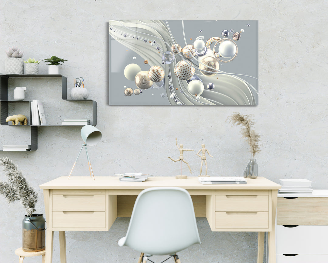 Acrylic Modern Wall White Balls - Spheres Series - Acrylic Wall Art - Picture Photo Printing Artwork - Multiple Size Options - egraphicstore