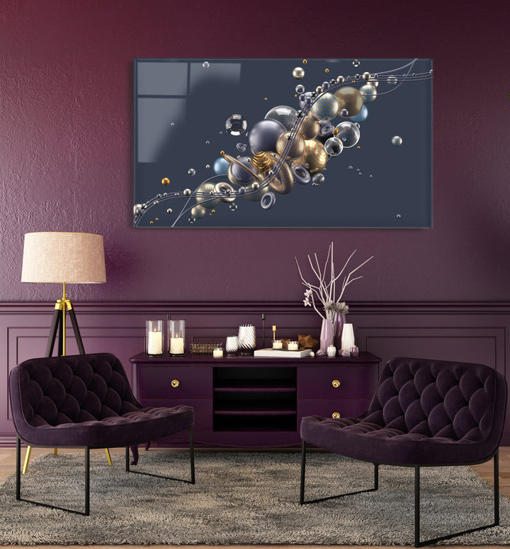 Acrylic Modern Wall Blue Balls - Spheres Series - Acrylic Wall Art - Picture Photo Printing Artwork - Multiple Size Options - egraphicstore