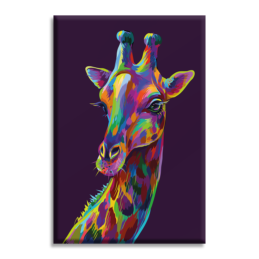 Acrylic Glass Frame Modern Wall Art Colorful Giraffe - Abstract Animals Series - Interior Design - Acrylic Wall Art - Picture Photo Printing Artwork - Multiple Size Options - egraphicstore