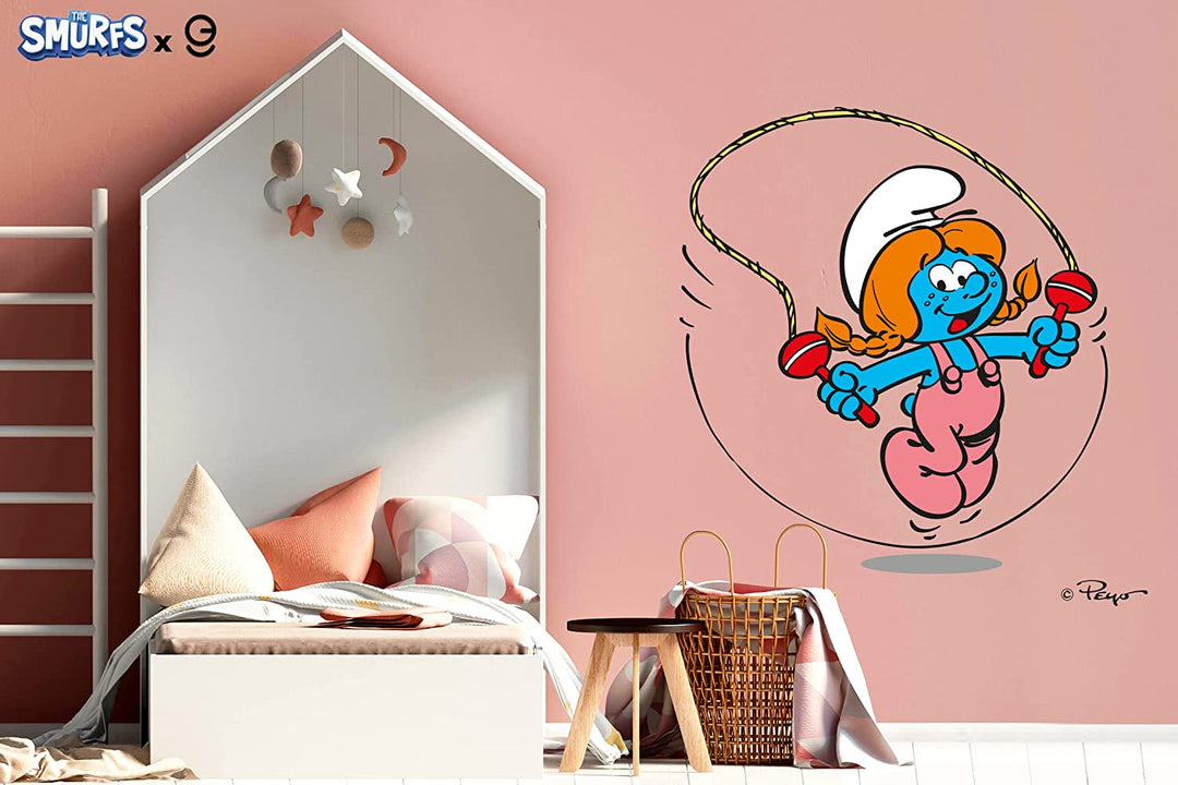 The Smurfs Wall Decal - EGD X The Smurfs Series - Prime Collection - Baby Girl or Boy - Nursery Wall Decal for Baby Room Decorations - Mural Wall Decal Sticker (EGDTS012) - egraphicstore