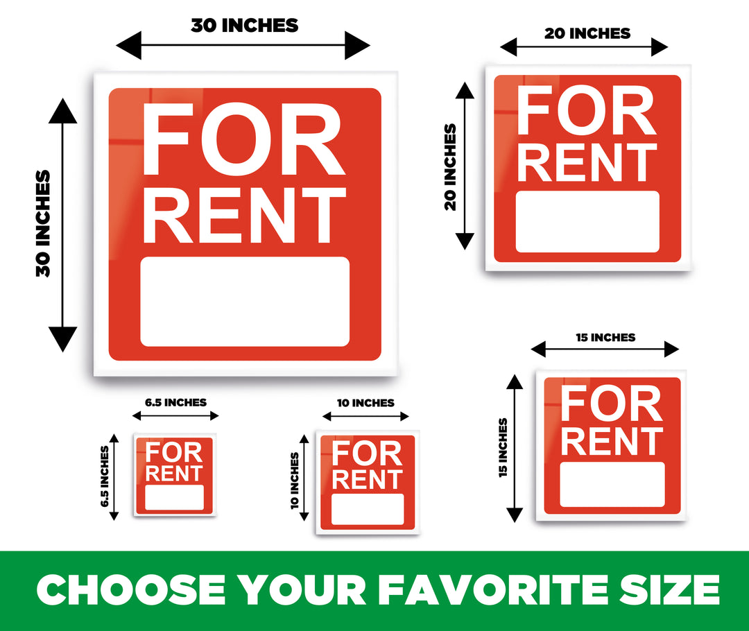 For Sale and For Rent Signs Square - Personalized Acrylic Signage - Custom Acrylic Signage For Rent and Sale - Multiple Size Options - egraphicstore