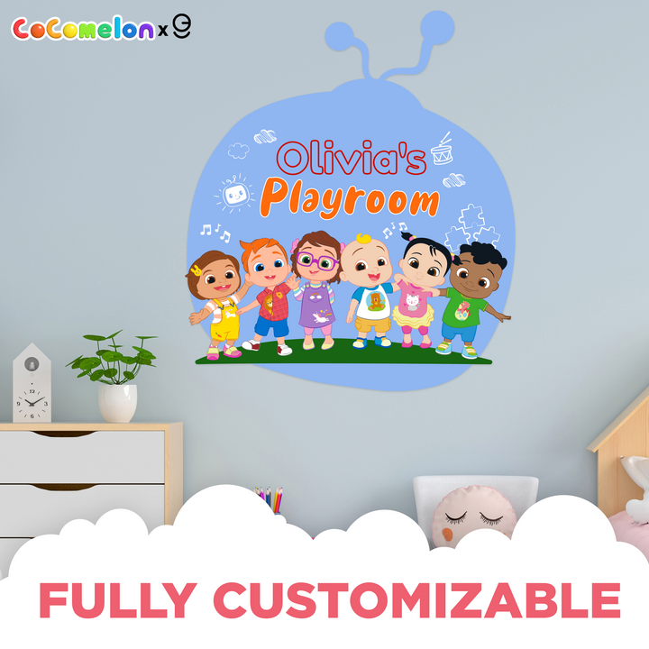 Multiple Font Custom Name JJ and His Friends CoComelon Kids Wall Decal - EGD X CoComelon Series - Prime Collection - Wall Decal for Room Decorations - Mural Wall Decal Sticker (EGDCOCO003) - egraphicstore