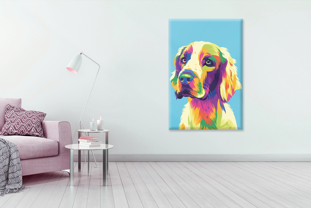 Acrylic Glass Frame Modern Wall Art Colorful Puppy - Abstract Animals Series - Interior Design - Acrylic Wall Art - Picture Photo Printing Artwork - Multiple Size Options - egraphicstore