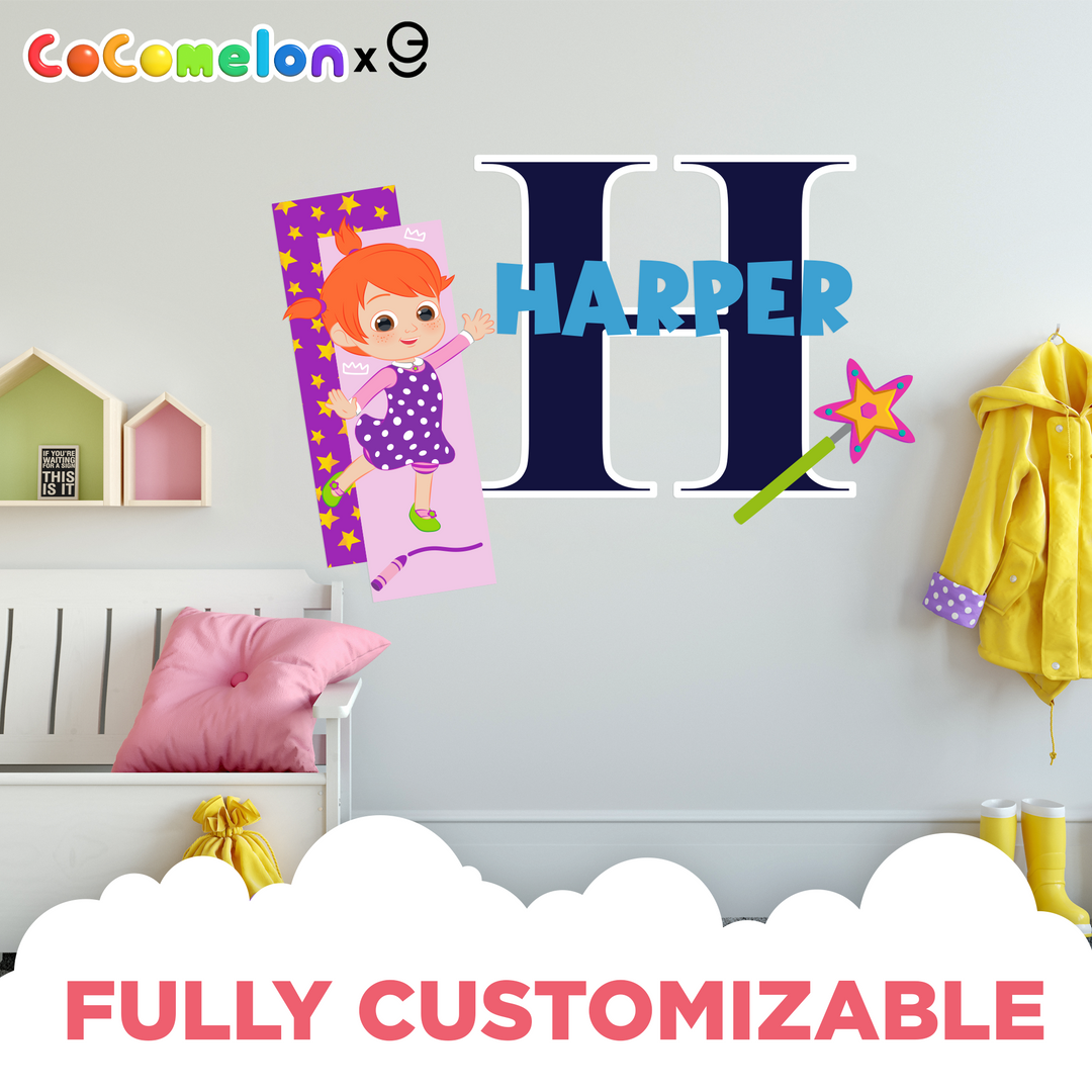 Multiple Font Custom Name & Initial Yoyo CoComelon Kids Wall Decal - EGD X CoComelon Series - Prime Collection - Wall Decal for Room Decorations - Mural Wall Decal Sticker (EGDCOCO006) - egraphicstore