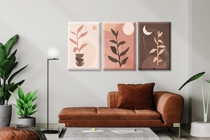 Acrylic Frame Modern Wall Art Set of 3 - Abstract Illustrations Series - Interior Design - Acrylic Wall Art - Picture Photo Printing Artwork - Multiple Size Options (IABS 003) - egraphicstore