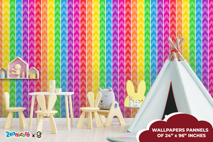 EGD Zoonicorn Rainbow Single Pattern Peel and Stick Wallpaper X Zoonicorn Series - Prime Collection - Theme Wallpaper Mural for Interior Design (EGDZOO018) - egraphicstore