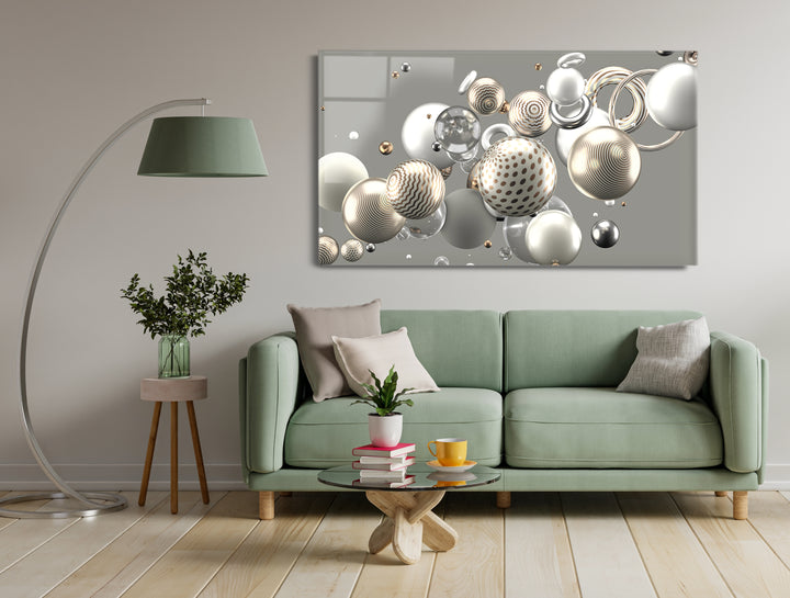 Acrylic Modern Wall Silver Balls - Spheres Series - Acrylic Wall Art - Picture Photo Printing Artwork - Multiple Size Options - egraphicstore